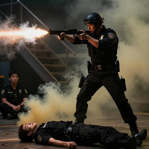 Dramatic Police Action in Urban Setting