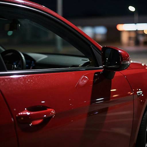 Glossy Deep Red Modern Car Close-Up