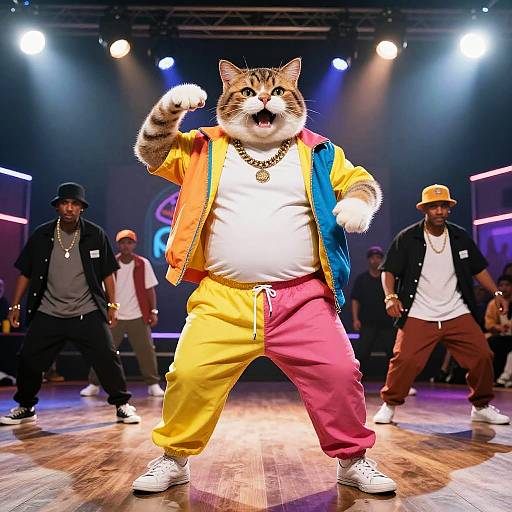 Energetic Fat Cat Rapper Scene