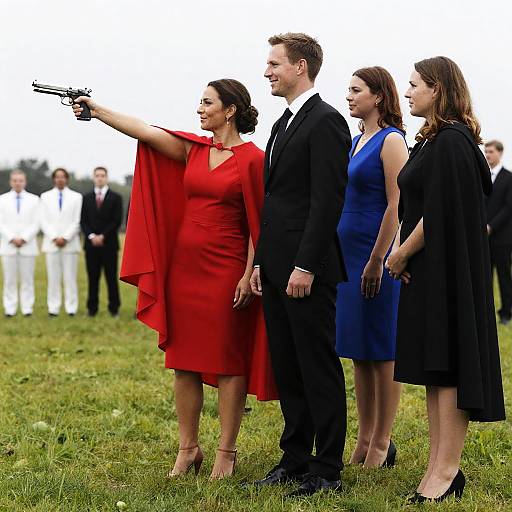 Formal Gathering in a Grassy Field
