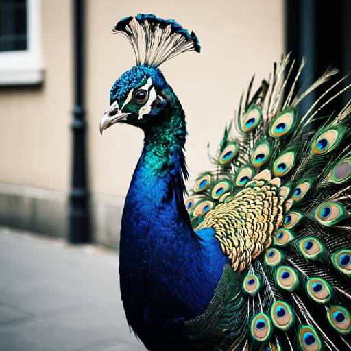 Elegant Peacock Close-Up Portrait