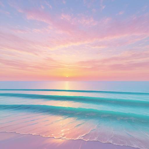 Pastel Sunset Over Serene Ocean Scene