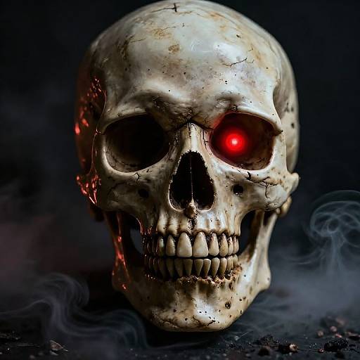 Frowning Skull with Glowing Eyes