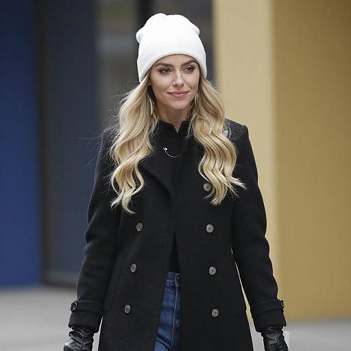 Blonde Woman in Winter Fashion