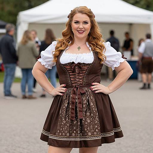 Plus Size Woman in Oktoberfest Dress