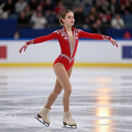 Vibrant Figure Skater on Ice
