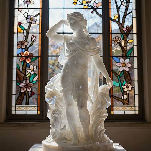 Translucent Marble Sculpture in Sunlight