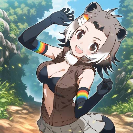 Illustration of American beaver (kemono friends), kemono friends in the style of Suke (singekijyosei)