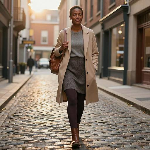 Vibrant Urban Stroll: Afro-Caribbean Woman