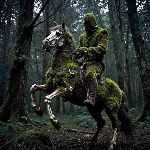 Headless Horseman Rides Gothic Forest