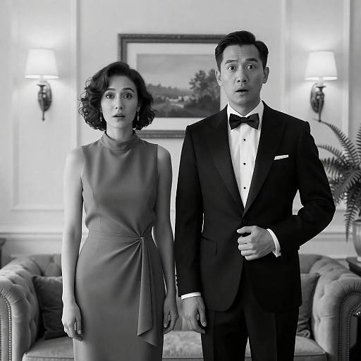 Elegant Couple in Classic Black-and-White