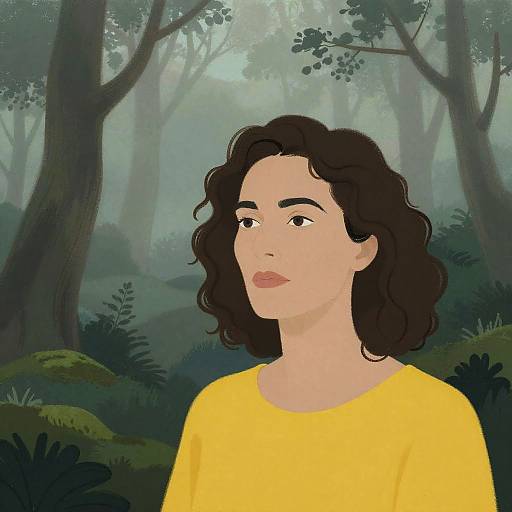 Surreal Pastel Portrait in Foggy Forest