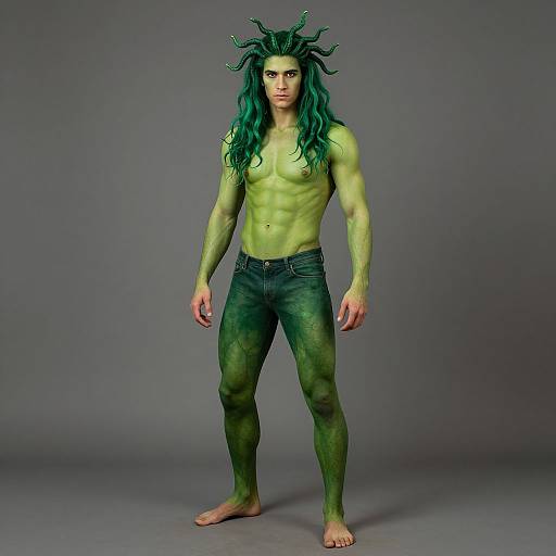 Realistic Medusa Costume Male Portrait