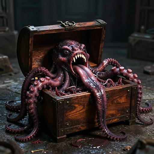 Cinematic Tentacle Horror Dungeon Scene