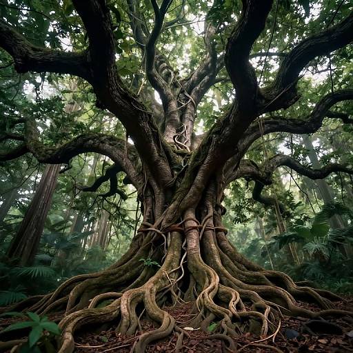 Epic Twisted Tree of Life in Forest