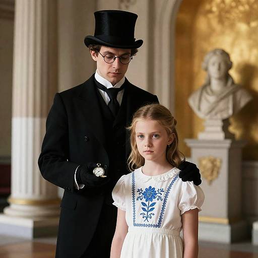 Victorian Portrait of Man and Girl