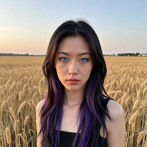 Piercing Blue Eyes in Wheat Field
