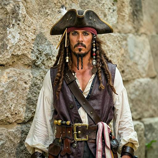 Muscular Pirate Character Portrait on Sunny Day