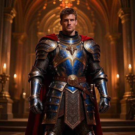 Hyperrealistic Muscular Paladin in Cathedral