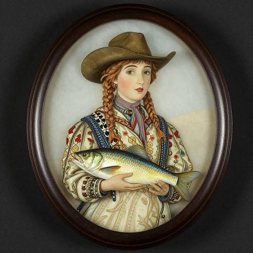 Vintage Western Fish in Traveler Clothes