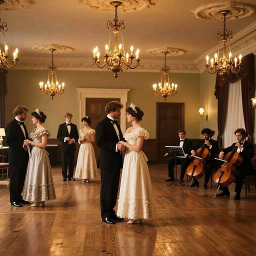 Elegant 1910s Edwardian Ballroom Scene