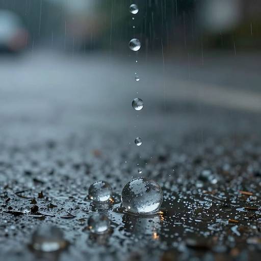 Translucent Raindrop Spheres Burst