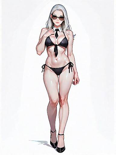 Woman in Black Bikini with Aviator Sunglasses