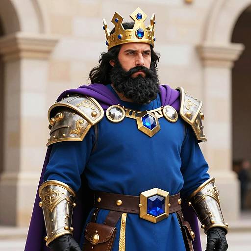 Man in Detailed Clash Royale King Costume