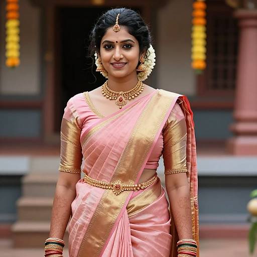 South Indian Bride in Traditional Silk Saree