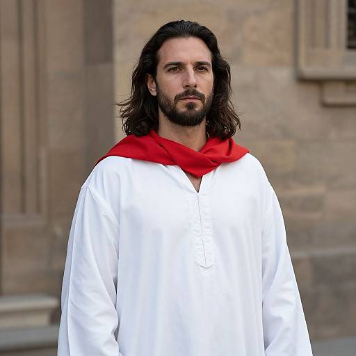 Bearded Man in White Robe