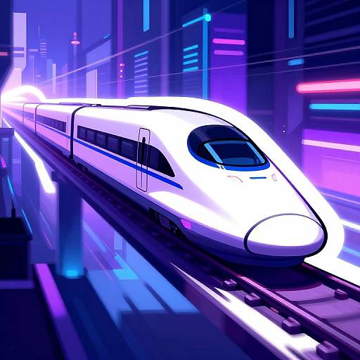 Futuristic Cyberpunk Maglev Train Sticker