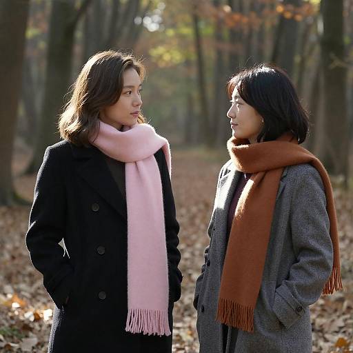Sunlit Forest Portrait of Two Women