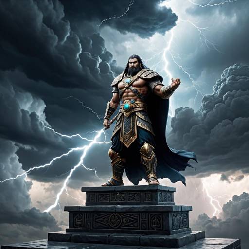 God of Thunder Warrior with Lightning