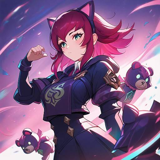 Illustration of Annie (league of legends), league of legends in the style of Shin'en (gyokuro company)