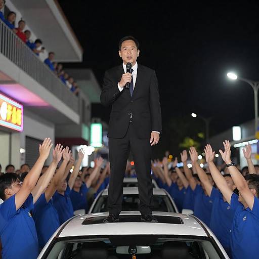 Powerful Speaker in Urban Night Scene