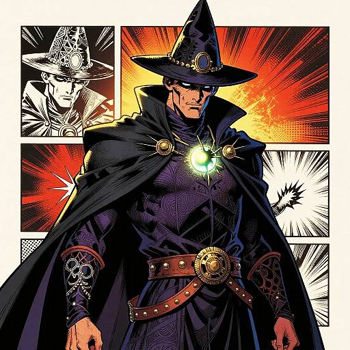 Dramatic Comic Sorcerer Illustration