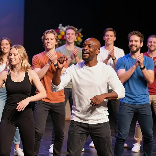 Vibrant Stage Performance with Joyful Dance