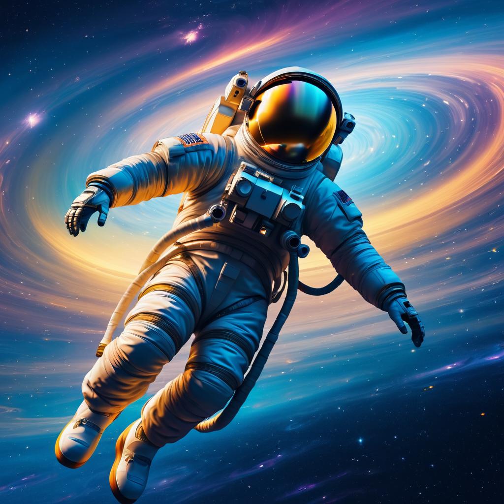 Galactic Astronaut in Vibrant Space Scene