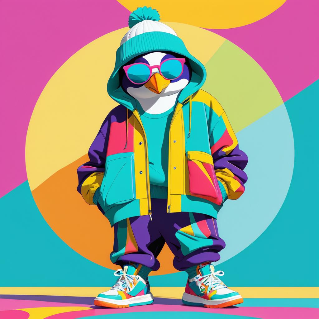 Vibrant Penguin Character Illustration