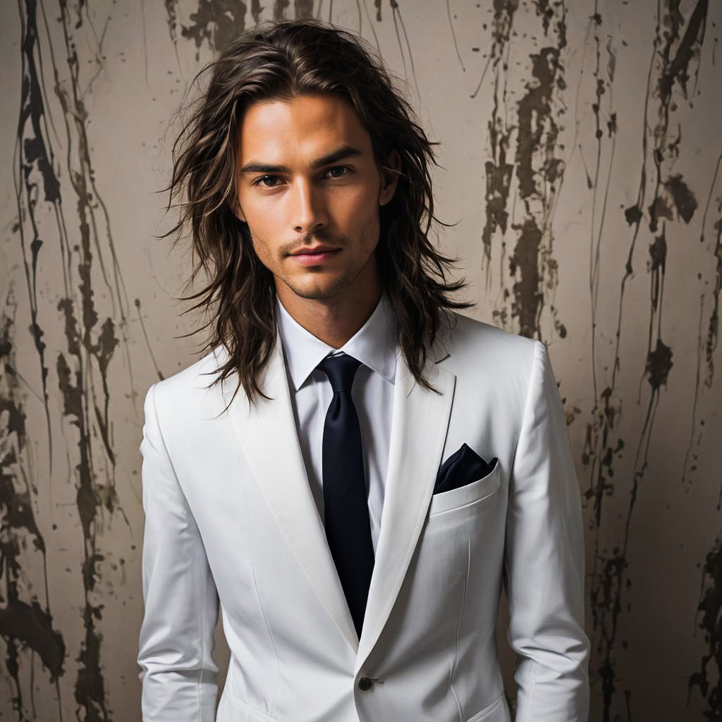 Nervous Young Groom in Elegant Wedding Attire