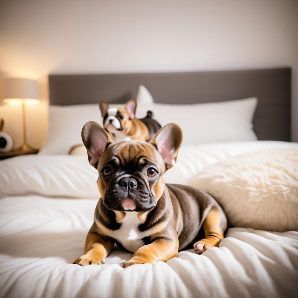 Cozy Portrait of a French Bulldog Family