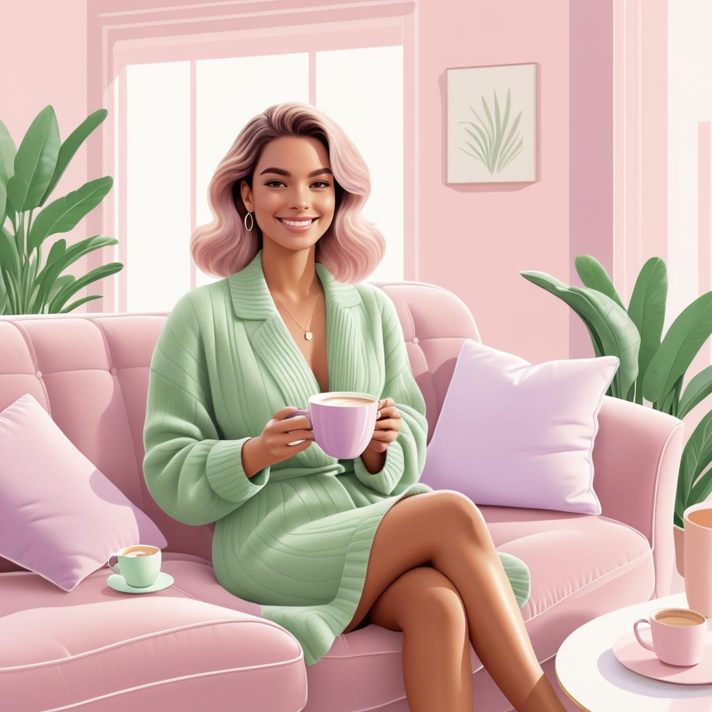 Stylish Woman Enjoying Hot Chocolate