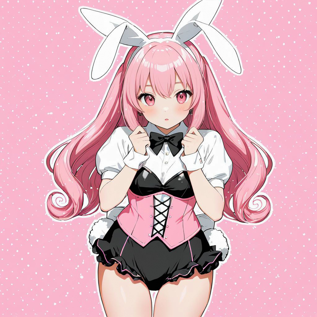 Cute Blushing Schoolgirl Bunny Transformation