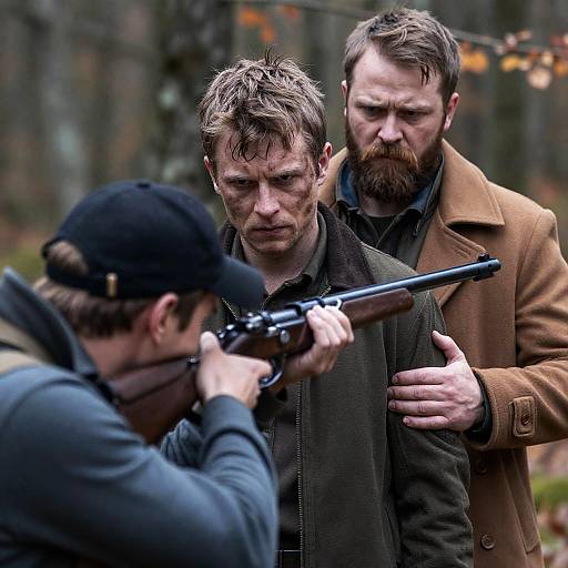 Intense Forest Encounter with Three Men