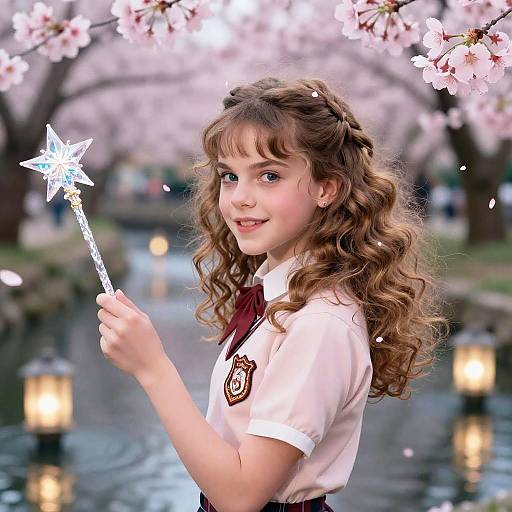 Anime Hermione with Crystal Star Wand
