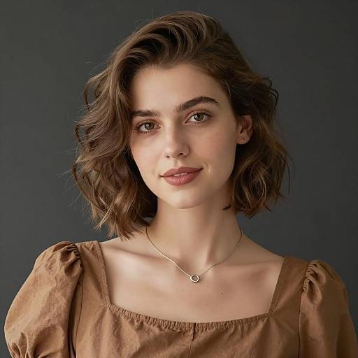 Young Woman with Wavy Bob Hairstyle