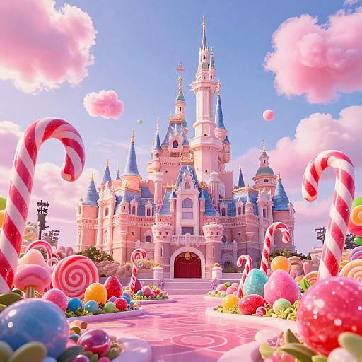 Candy Fantasy Land with Surreal Landscapes