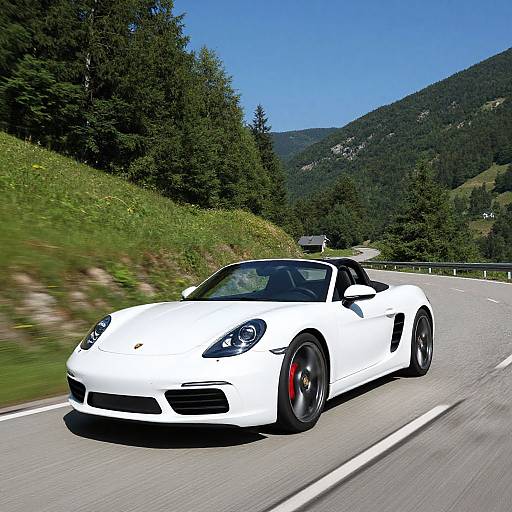 White Porsche Boxster Mountain Speed