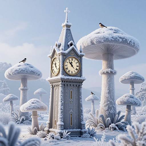 Whimsical Frosty Clock Towers