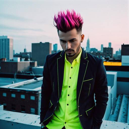 Chic Faux Hawk Fade on Rooftop